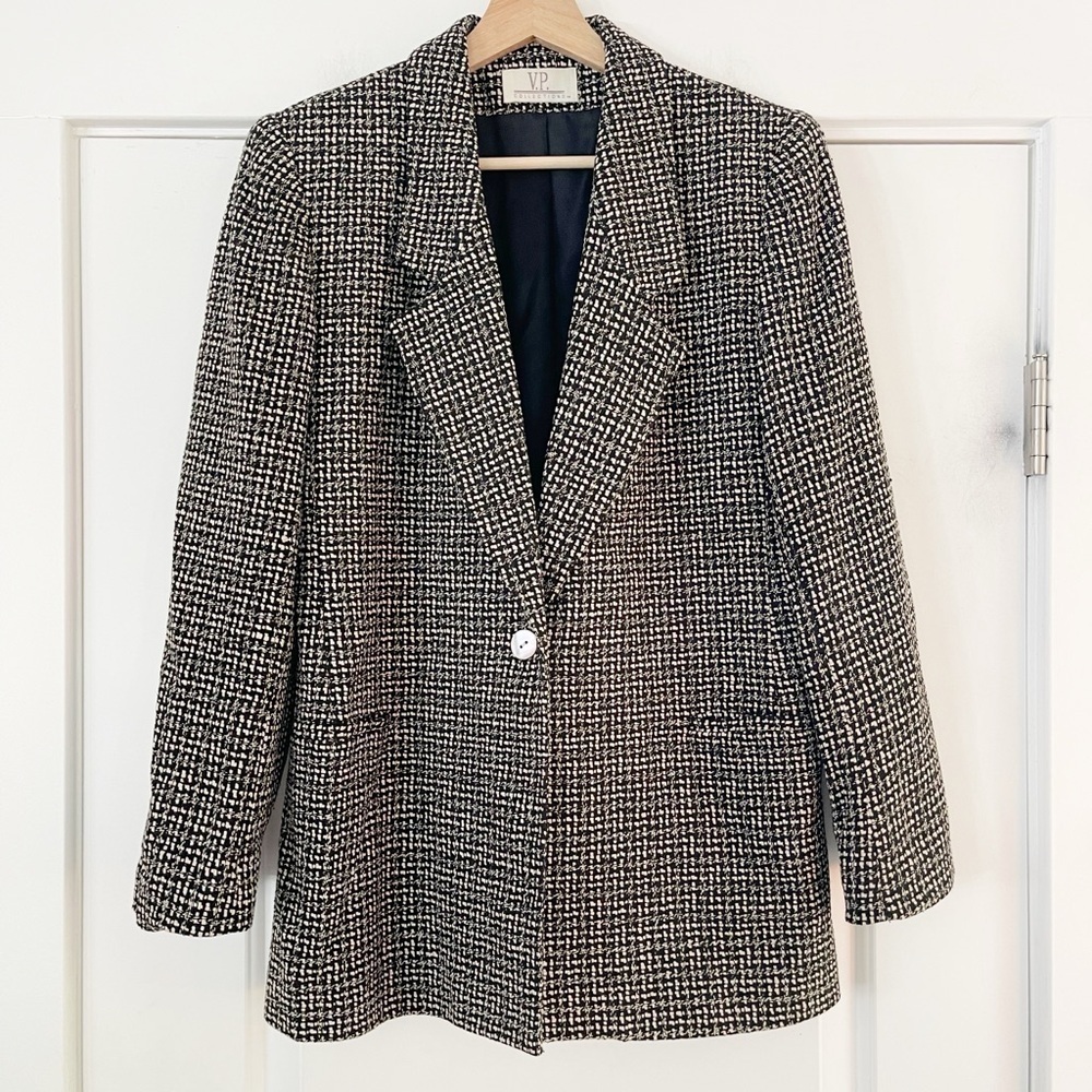 Vintage VP Collection 100% Handwoven Silk Tweed Blazer - XS